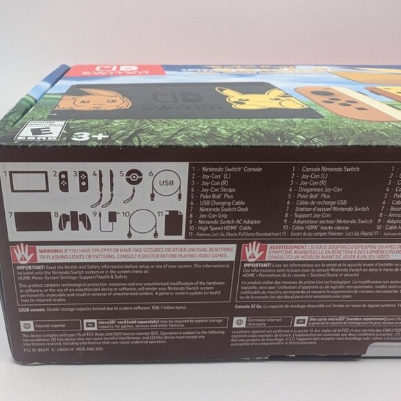 Nintendo Switch Console Pikachu & Eevee Pokémon Lets Go 2018 Edition w/ Pokeball - Picture 8 of 8